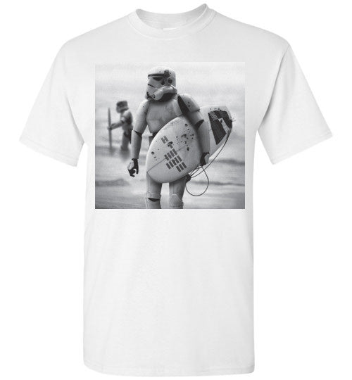 StormTrooper Surfing Star Wars Selfie Retro Vintage Surf , Gildan Short-Sleeve T-Shirt