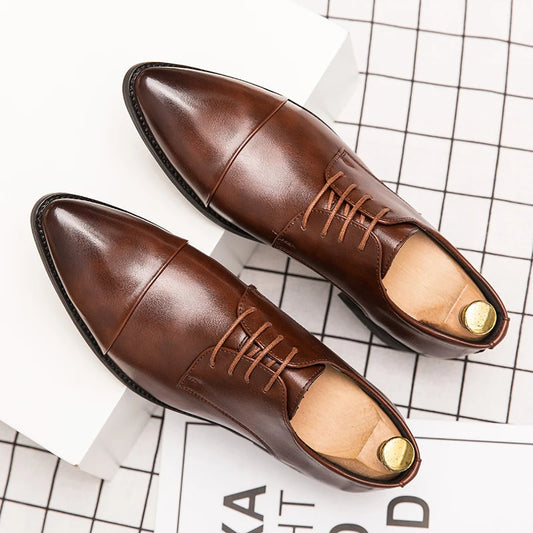 High Quality Casual Business Shoes Men Classic Men's Dress Shoes Office Wedding Leather Shoes Male Formal Social Leather Shoes