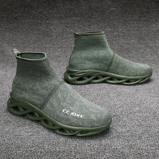 Breathable Men Casual Shoes Anti-slip Male Ankle Shoes Fashion Outdoor Walking Shoes Men's Sneakers Height Increasing Slip on