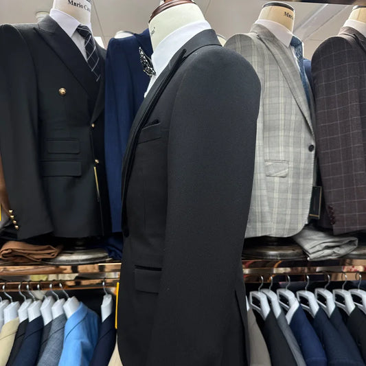 Formal Men's 3PCS Suit Set for Wedding Party Popular Solid Suit for Party Formal Occasion Clothing Elegant Groom Suit Set