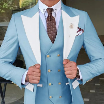 Formal Suits for Men 3 Pieces Shawl Lapel Wedding Groom Tuxedo Italian Style Suit Jacket with Vest Pants Fashion Bespoke Suit