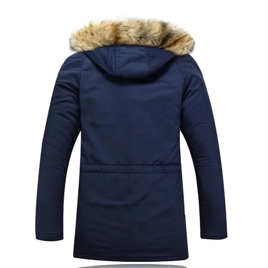 2024 Winter Warm Thick Men Jacket Casual Parkas Hoodie Cotton Solid Color Zipper Warm Korean Style Fitness Fashion Men's Coat