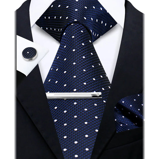 Elegant Ties For Men Paisley Striped Men Luxury Necktie Set Handchief Cufflinks 3 Pcs For mens Business Wedding Suit Accessories