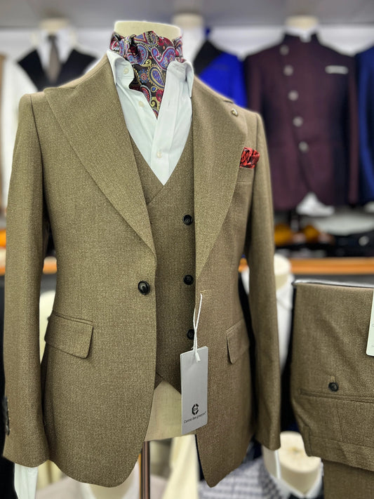 Cenne Des Graoom 2022 New Costume Homme 3 Piece Suit Set For Men Slim Fit Peak Lapel 1 Button Blazers Vest Pants Formal Wedding