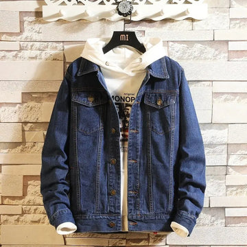 Spring and Autumn Denim Jacket,Men's Jacket Single-breasted Jeans M-5XL Three Colors