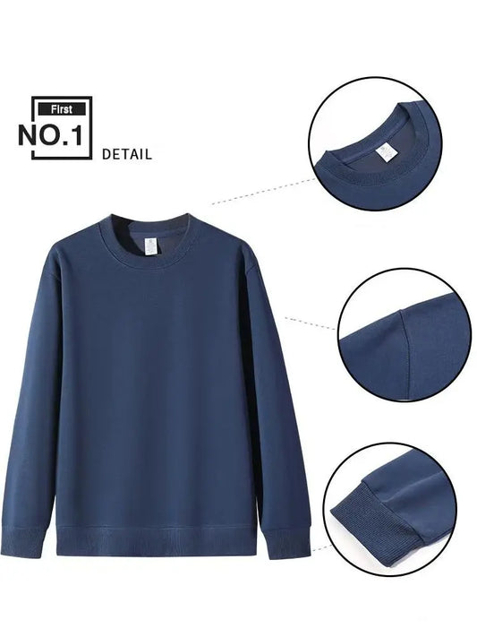 Men's Autumn and Winter New Solid Color Pullover Sweater & Pants Two-piece Set Fashionable Casual Sports Set Men's Tracksuit