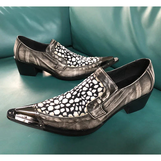 Men's Shoes Metal Toe Slip On Casual Business Shoes Elegant Male Dress Shoe