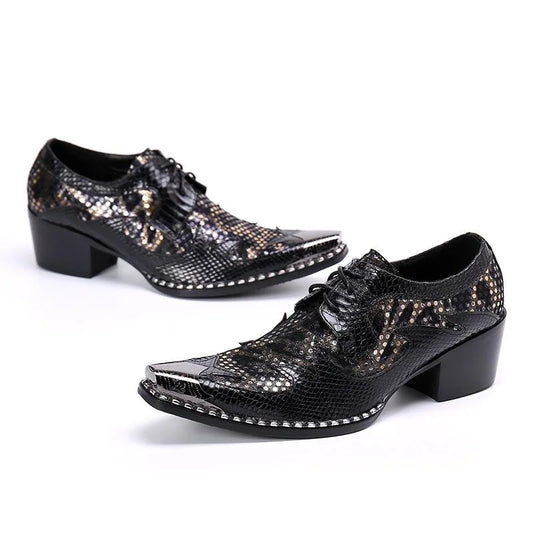 Handmade Mens Wedding Oxford Shoes Black Genuine Leather Flat Dress Shoes snake Crocodile Pattern Summer Business Formal Loafers