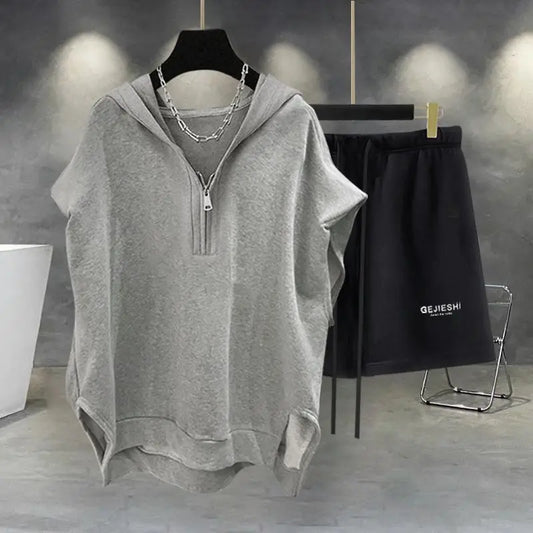 Korean Large Size Casual Sports Shorts Single Piece/suit Men Trend All-match Fashion Straight Leg Loose Half Pants Streetwear