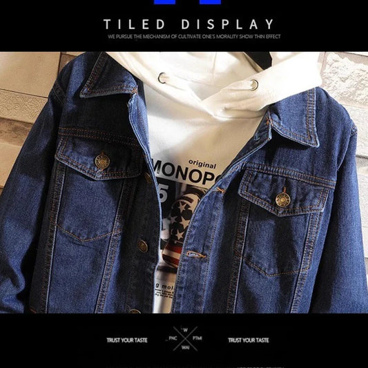 Spring and Autumn Denim Jacket,Men's Jacket Single-breasted Jeans M-5XL Three Colors
