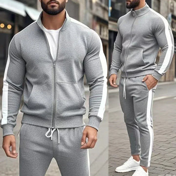 Casual Tracksuits Mens Autumn Fashion Side Striped Jackets And Pants Two Piece Sets For Men Sports Fitness Sweatsuits Streetwear