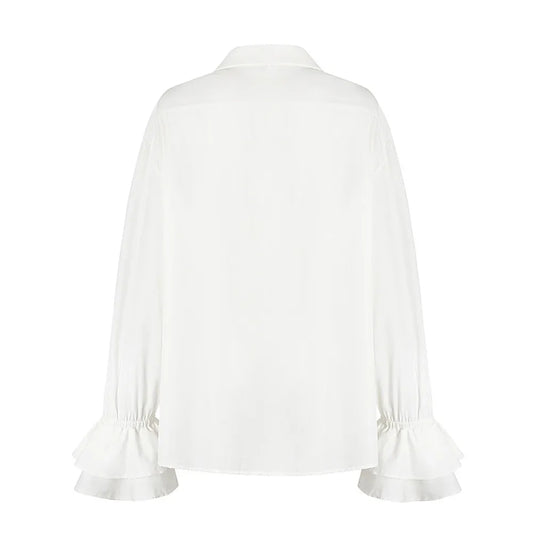 Vintage Sleeve Ruffle Edge Shirt Medieval Gothic Clothes Men Women's Casual Shirt Male Pirate Steampunk Court Style Top