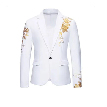 Men's spring new business two button casual single piece double slit suit jacket green top trend HT01