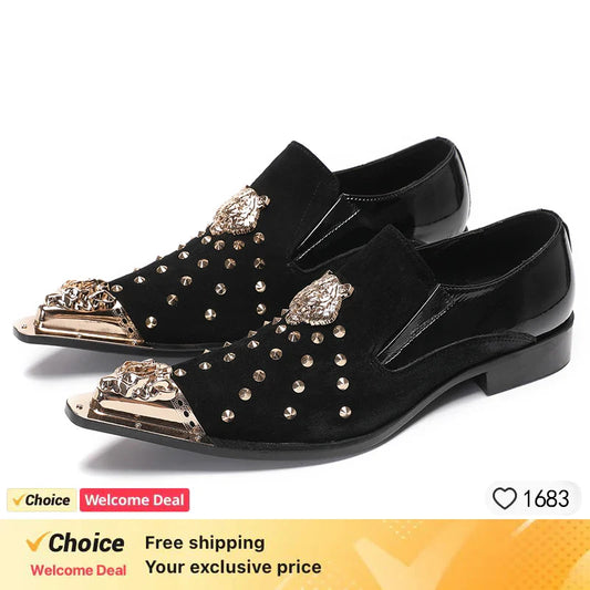 luxury man Evening dress shoes Men's Wedding Shoes Men's Loafers Paint Belt Buckle Dinner Shoes Brand Casual Shoes Color pattern