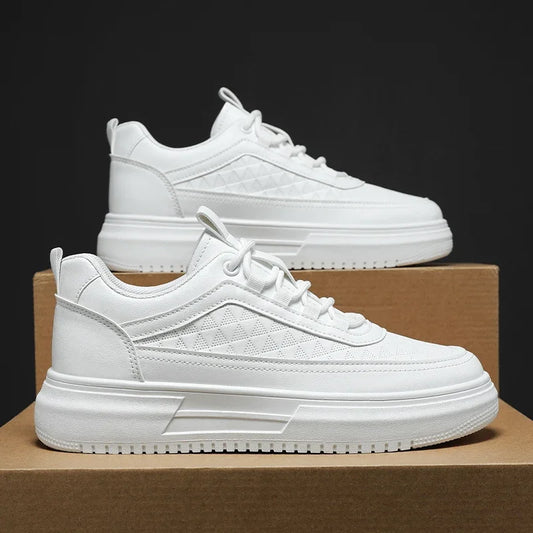 Fashion White Men Casual Sneakers Outdoor Platform Runing Shoes Breathable Mens Sport Shoes Light Walking Shoes Tennis Shoes