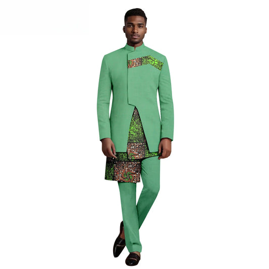 2025 African Print 100% Cotton Men's Casual Lounge Set, Summer Comfort Matching Outfits, Trendy Two-Piece Breathable Clothing