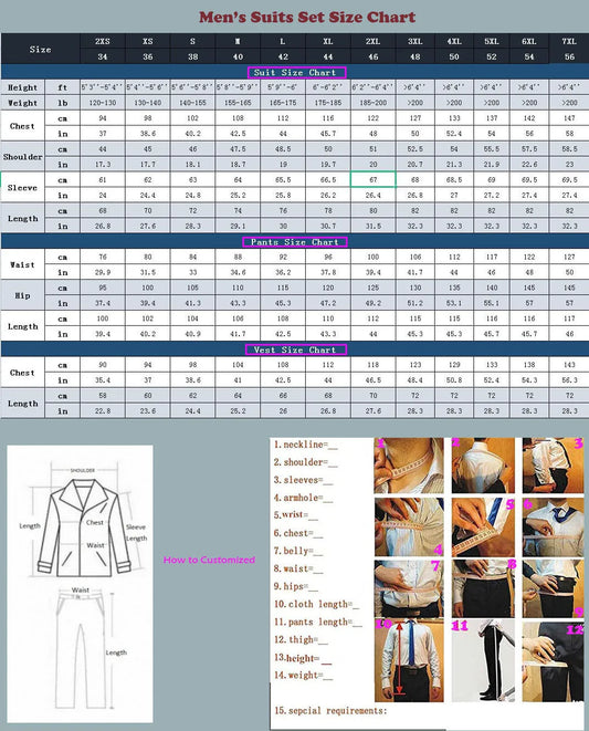 Formal Suits for Men 3 Pieces Shawl Lapel Wedding Groom Tuxedo Italian Style Suit Jacket with Vest Pants Fashion Bespoke Suit
