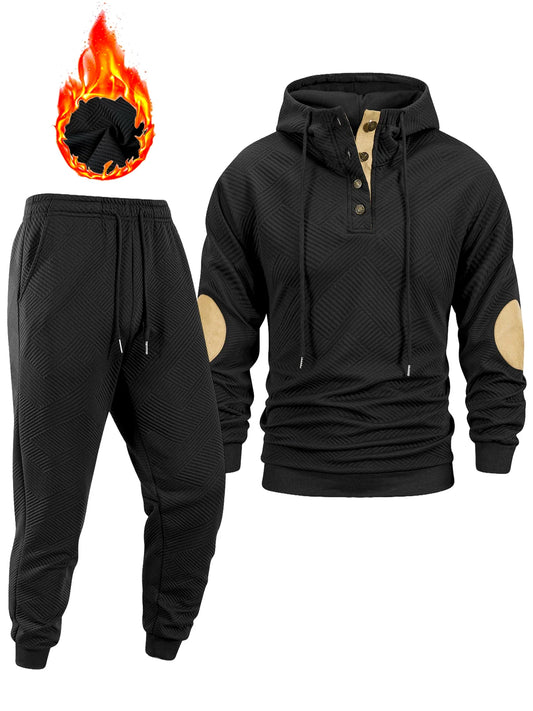 New Men's Casual Tracksuit Autumn Winter Outdoor Sports Hoodie + Pants 2 Piece Set Daily Jogging Sports Sweatshirt Pants Suit