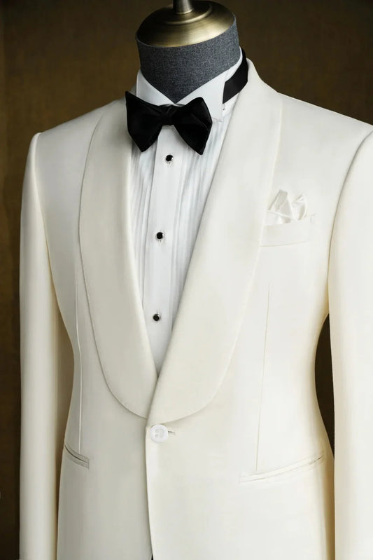 High End Men's Fashionable Suit Solid Color Jacket Elegant Temperament Island Wedding Casual Fit Handsome Boutique Suit