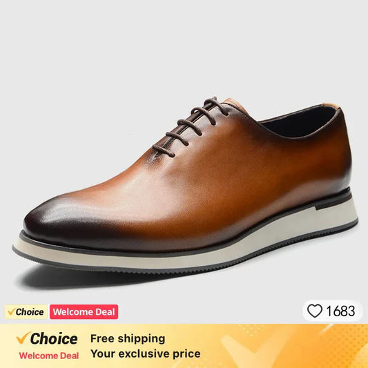 Luxury Brand Men Leather Shoes Green Blue Lace up Casual Dress Man Shoes Comfortable Sports Outdoor Daily shoes for men