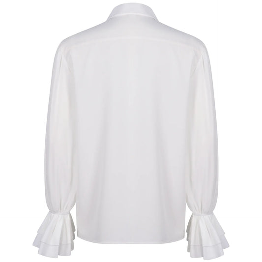 2025 New Men Women's Medieval Gothic Casual Shirt Vintage Sleeve Ruffle Edge Shirt Male Pirate Steampunk Court Style Top Clothes