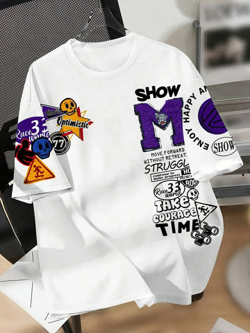 Summer 2025 new men's T-shirt casual and fashionable 3D printed top comfortable and soft polyester men's T-shirt