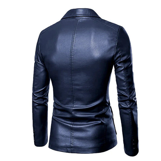 Leather Slim Fit Trend Coat Korean Style Male Outerwear Streetwear Casual Jackets Men Motorcycle Leather Jacket Men Brand Blazer