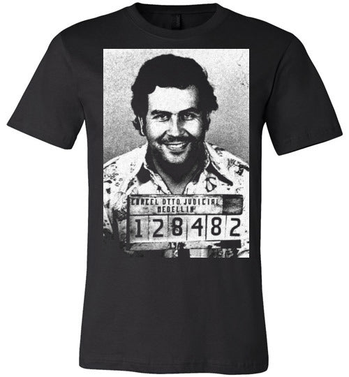 Pablo Escobar,Colombian Drug Lord, MedellÃ­n Cartel,Narcos,El Patron, King,Mugshot, v1a,  Canvas Unisex T-Shirt