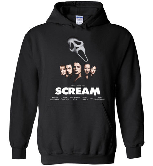 Scream scary movies, masks, thriller, wes craven, halloween, horror, 90s movies,ghostface,drew barrymore,v3a, Gildan Heavy Blend Hoodie