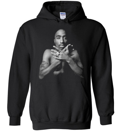 Tupac 2pac Shakur Makaveli Death Row hiphop gangsta Swag, v22, Gildan Heavy Blend Hoodie