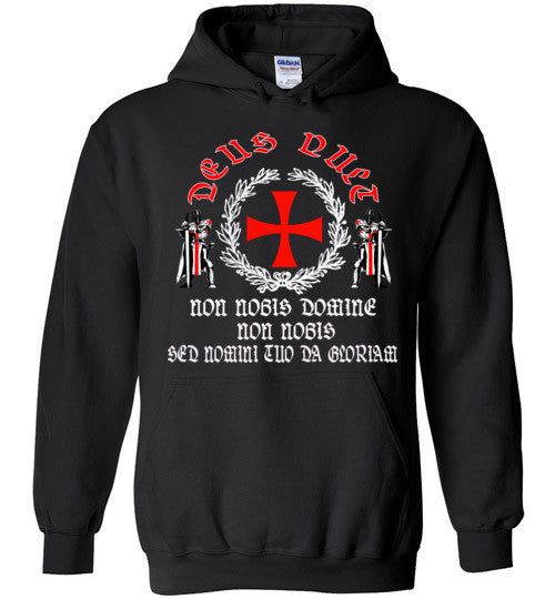 Knights Templar Deus Vult shirt v2 , Gildan Heavy Blend Hoodie