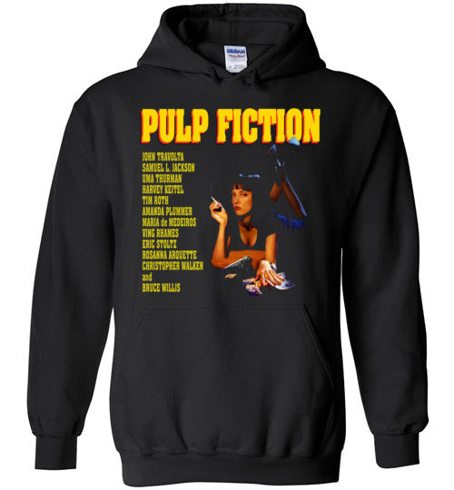 Pulp Fiction Mia Wallace , quentin tarantino, mobsters, john travolta, vincent, jules, v7b, Gildan Heavy Blend Hoodie