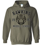 Stranger Things Hawkins Middle School 1983 , v1, Gildan Heavy Blend Hoodie