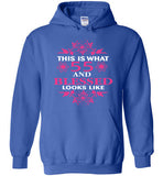 Birthday Gift Womens Ladies Present Ideas, This is what 55 and blessed looks like , Gildan Heavy Blend Hoodie