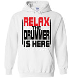 Relax The Drummer Is Here v2 , Gildan Heavy Blend Hoodie