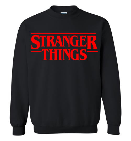 Stranger Things Red Print ,Gildan Crewneck Sweatshirt