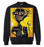 Jean Michel Basquiat Cabeza 9 Artist Graffiti Icon Art Genius Designer , Streetart,painting,expressionist,Crewneck Sweatshirt