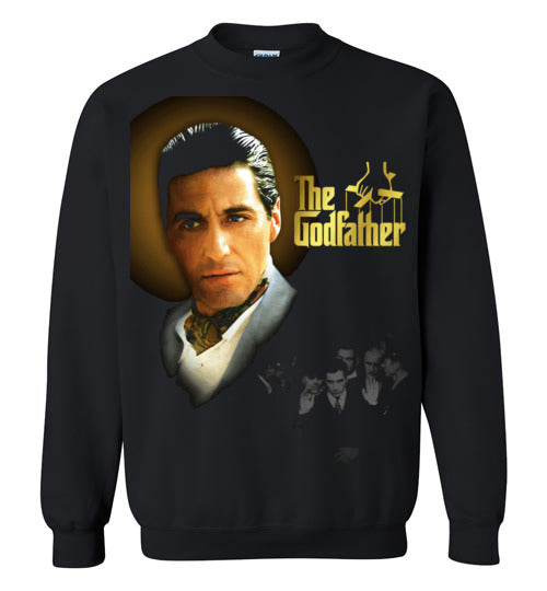 The Godfather Michael Corleone Mafia Gangster Movie Al Pacino, v4, Gildan Crewneck Sweatshirt