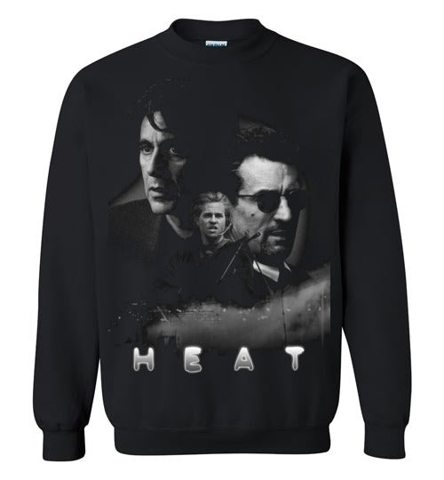 Heat,Gangster Movie,Robert De Niro, Al Pacino,Val Kilmer, crime film,cult classic,Gildan Crewneck Sweatshirt