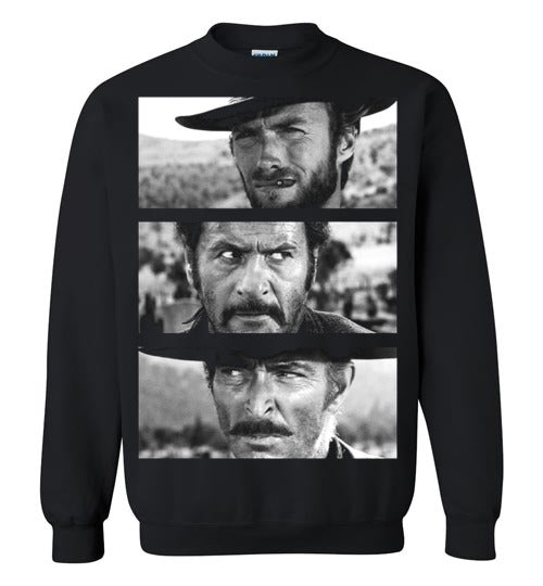 Clint Eastwood,Sergio Leone, Spaghetti Western,The Good, the Bad and the Ugly,v4,Gildan Crewneck Sweatshirt