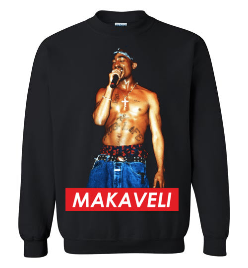 Tupac 2pac Shakur Makaveli Death Row hiphop gangsta Swag, v25, Gildan Crewneck Sweatshirt