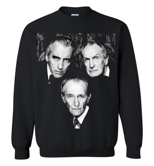 Christopher Lee Vincent Price and Peter Cushing Dracula Vampire Cult Movie Horror Classic , Gildan Crewneck Sweatshirt