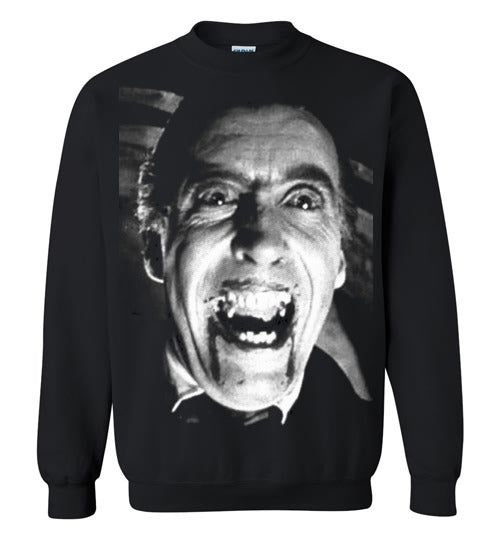 Dracula Christopher Lee Vampire Cult Movie Bram Stocker ,v1, Gildan Crewneck Sweatshirt