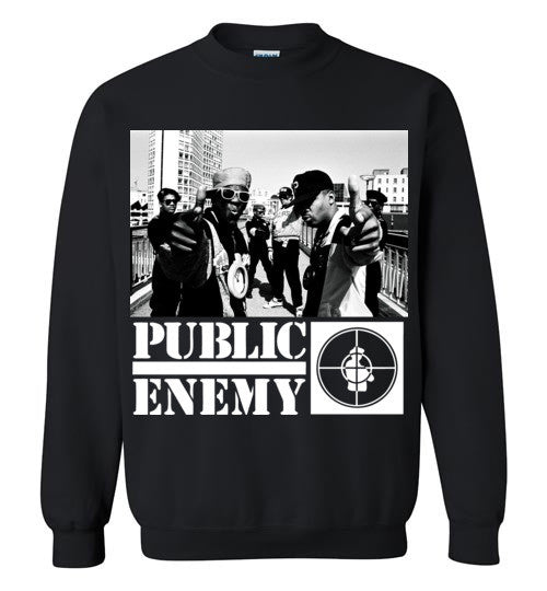 Public Enemy, Chuck D, Flavor Flav,Terminator X, Classic Hip Hop , Gildan Crewneck Sweatshirt , v1