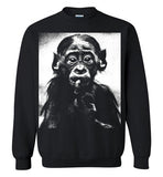 Monkey funny baby chimpanzee face,v2,Crewneck Sweatshirt