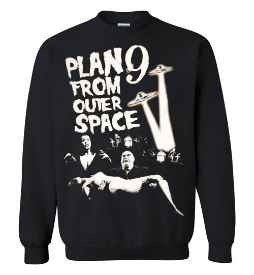 Plan 9 from Outer Space Horror Movie Ed Wood ,Vampira ,Tor Johson ,  Gildan Crewneck Sweatshirt