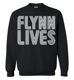 Flynn Lives Tron Movie Video Game Retro Vintage , Gildan Crewneck Sweatshirt
