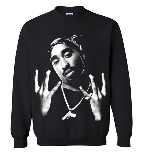 Tupac 2pac Shakur Makaveli Death Row hiphop 1 , Gildan Crewneck Sweatshirt