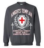 Knights Templar Deus Vult Christus Vincit,v27,Crewneck Sweatshirt