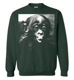 Monkey funny baby chimpanzee face,v1,Crewneck Sweatshirt